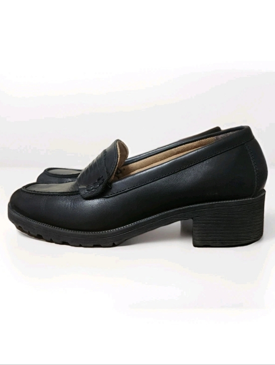 Eastland Shoes - Eastland Y2K Newbury Black Leather Loafers 9 Chunky Heel 3934-01 Dark Academia